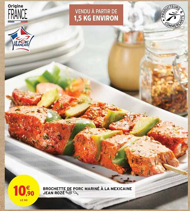 brochette de porc mariné à la mexicaine jean rozé