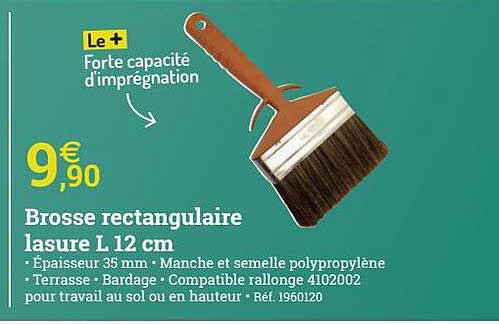 Brosse Rectangulaire Lasure L 12 Cm
