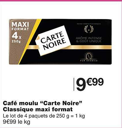 café moulu "carte noire" classique maxi format