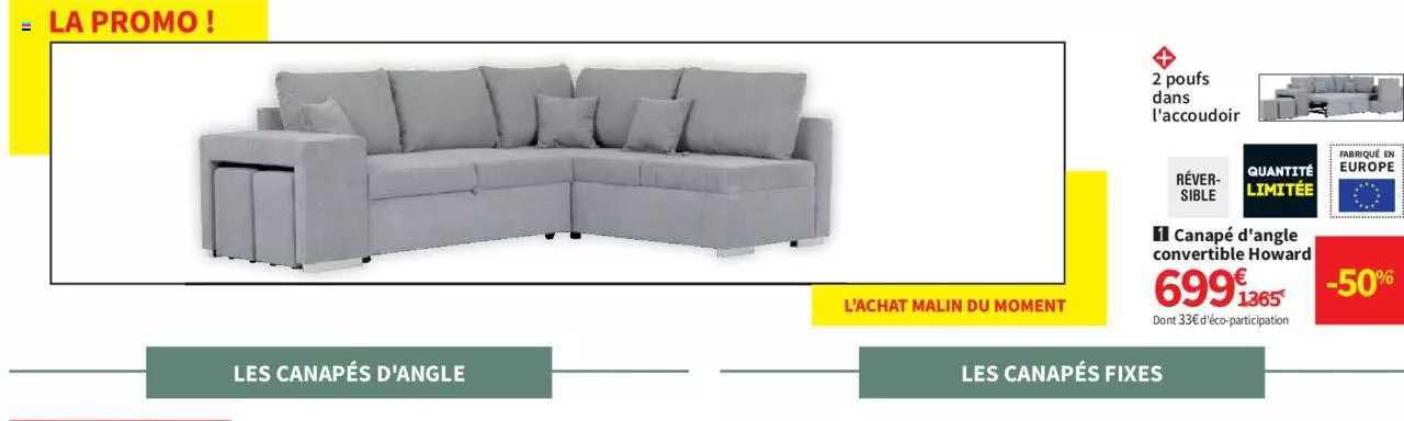 Canapé D'angle Convertible Howard