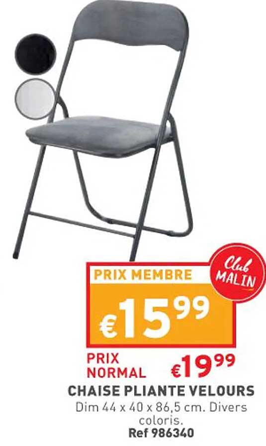 Chaise Pliante Velours
