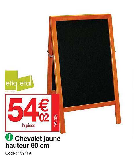 chevalet jaune hauteur 80 cm