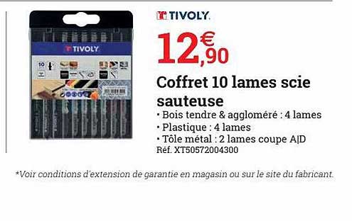 Coffret 10 Lames Scie Sauteuse Tivoly