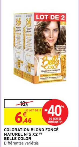 coloration blond foncé naturel n°5 x2 belle color