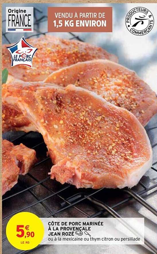 Côte De Porc Marinée à La Provençale Jean Rozé