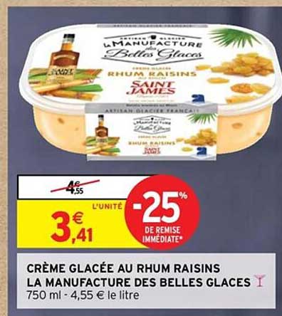 crème glacée au rhum raisins la manufacture des belles glaces