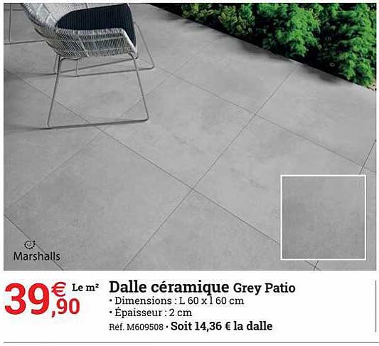 dalle céramique grey patio