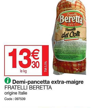 demi-pancetta extra-maigre fratelli beretta