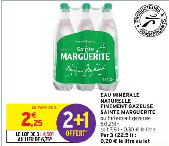 eau minérale naturelle finement gazeuse saint marguerite