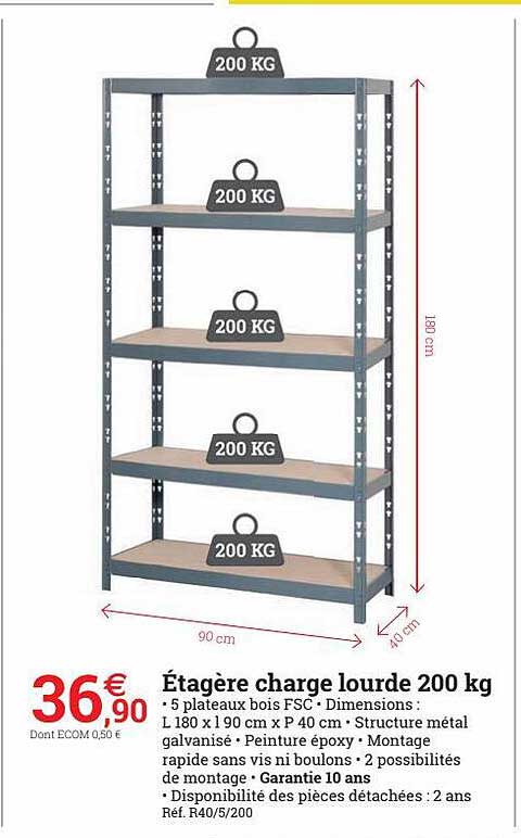 étagère charge lourde 200 kg