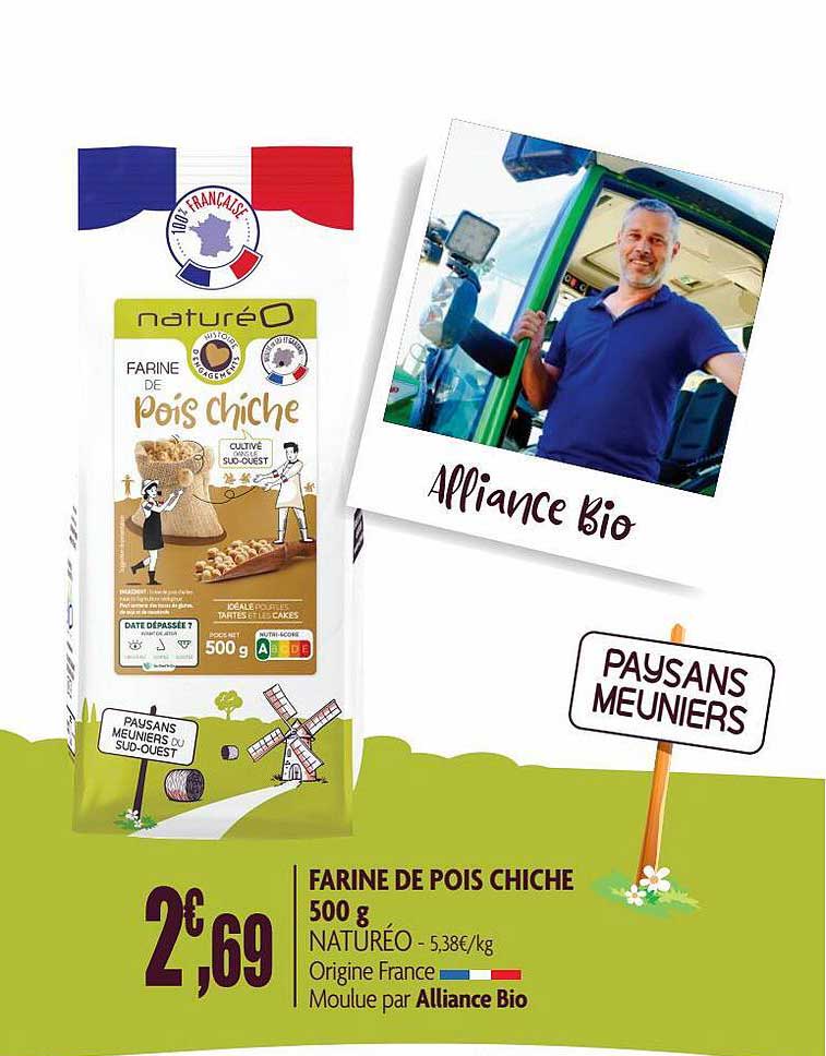 farine de pois chiche naturéo - 500 g
