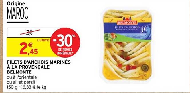 filets d'anchois marinés à la provençale belmonte