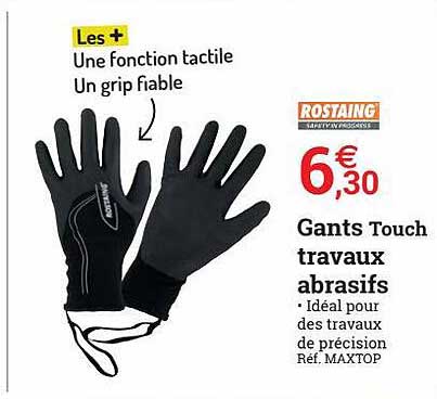 gants touch travaux abrasifs rostaing