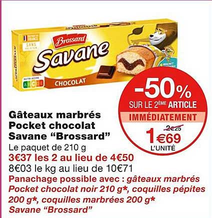 gâteaux marbrés pocket chocolat savane "brossard"