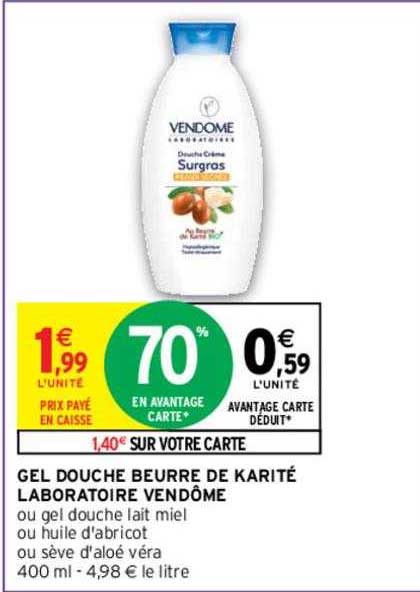 gel douche beurre de karité laboratoire vendôme