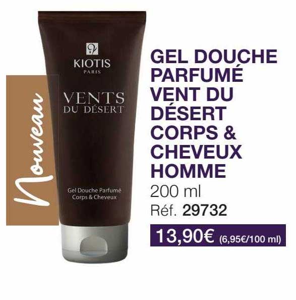 gel douche parfumé vent du désert corps & cheveux homme kiotis