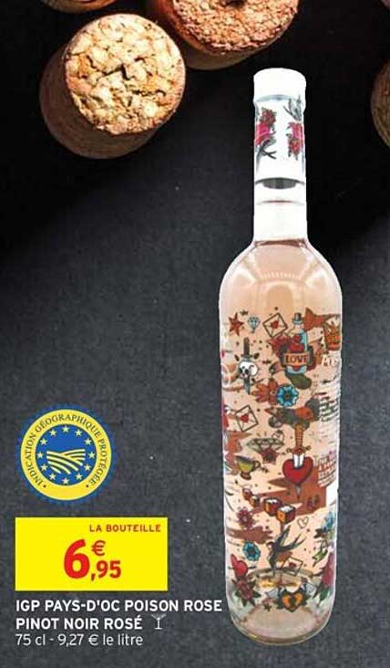 igp pays-d'oc poison rose pinot noir rosé