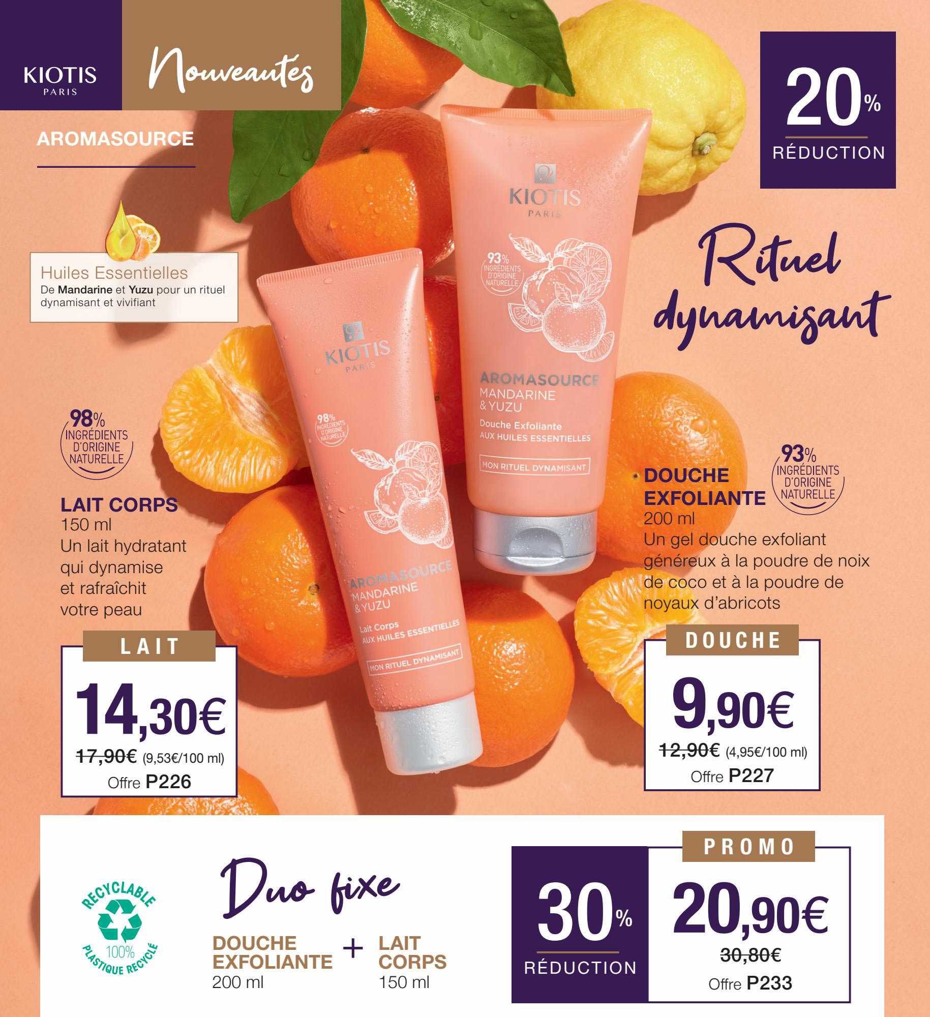 lait corps, douche exfoliante