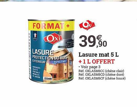 Lasure Mat 5l + 1l Offert