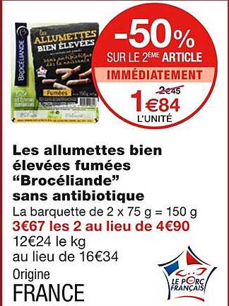 les allumettes bien élevées fumées "brocéliande" sans antibiotique