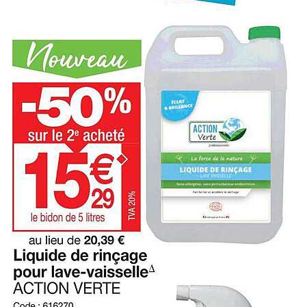 liquide de rinçage pour lave-vaisselle action verte