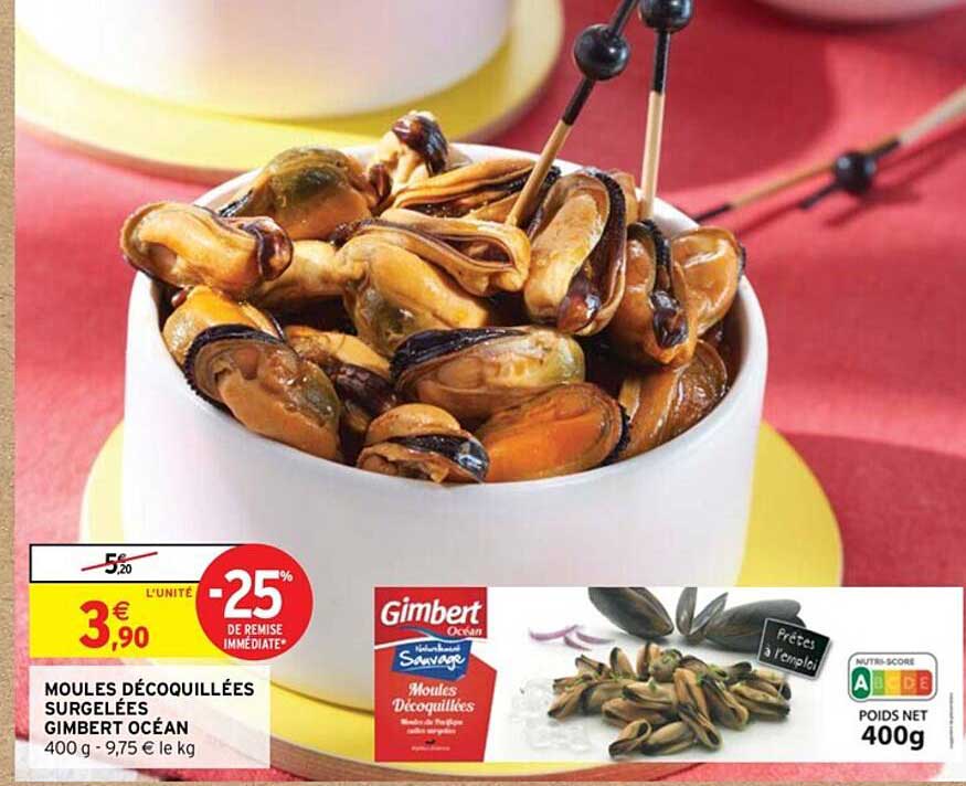moules décoquillées surgelées gimbert océan