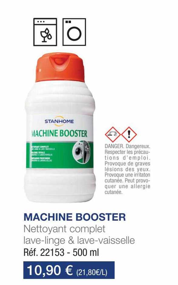 nettoyant complet lave-linge & lave-vaisselle machine booster