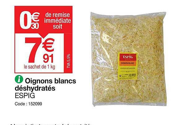 oignons blancs déshydratés espig