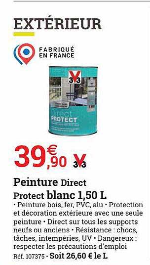peinture direct protect blanc 1,50l 3v3