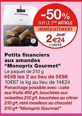 Petits Financiers Aux Amandes "monoprix Gourmet"