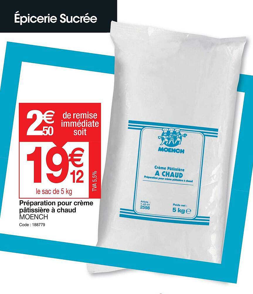 préparation pour crème pâtissière à chaud moench