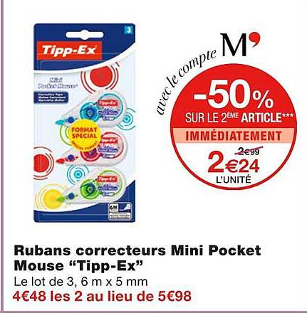 rubans correcteurs mini pocket mouse "tipp-ex"