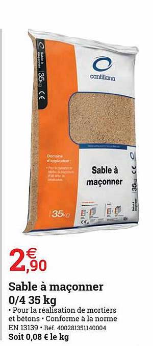 sable à maçonner 0-4 35 kg