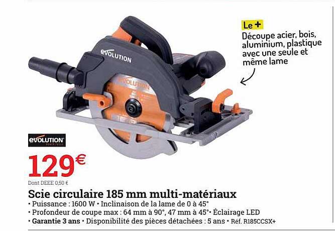 Scie Circulaire 185 Mm Multi-matériaux évolution