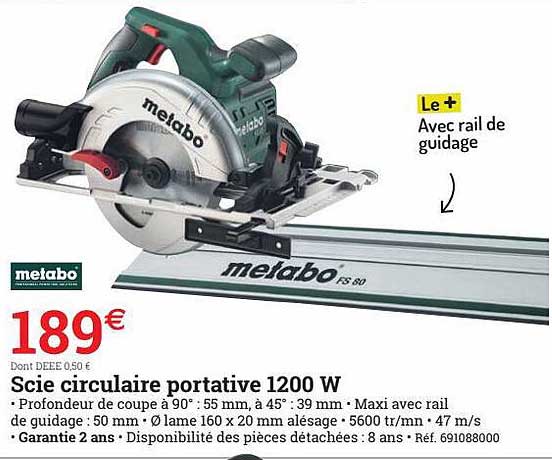 scie circulaire portative 1200 w metabo