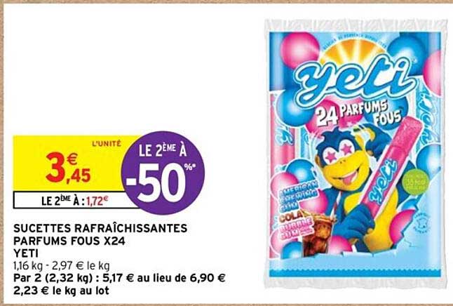 sucettes rafraîchissantes parfums fous x24 yeti
