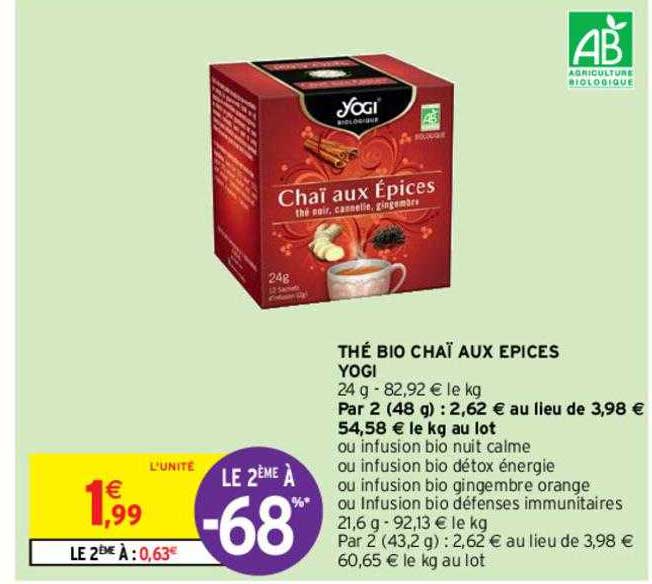 thé bio chaï aux épices yogi