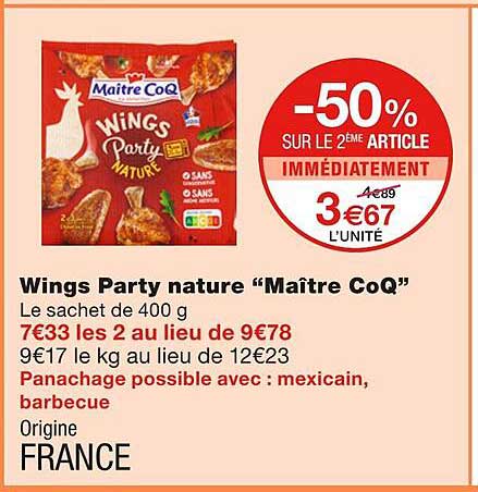 wings party nature "maître coq"