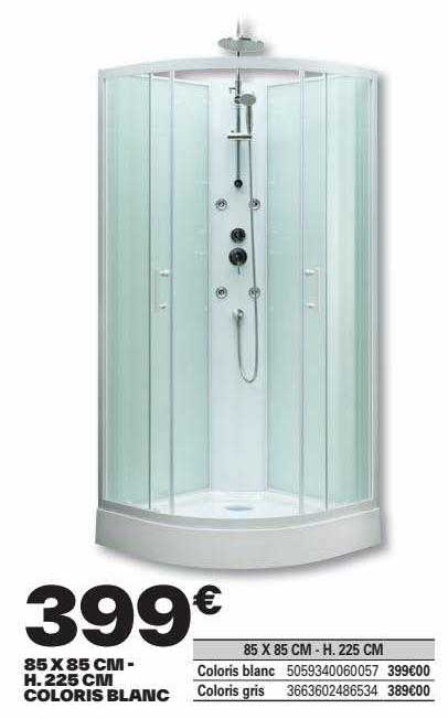 85 x 85 cm - h. 225 cm coloris blanc