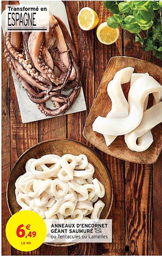 anneaux d'encornet géant saumuré