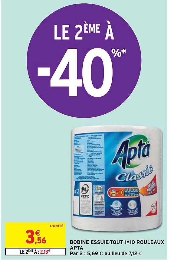 bobine essuie-tout 1=10 rouleaux apta