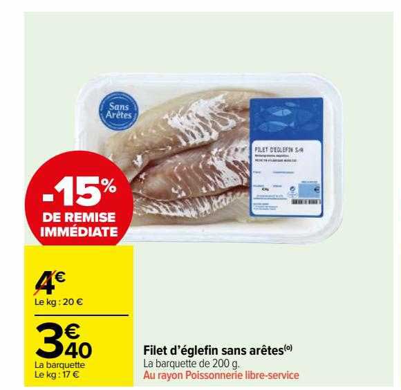 filet d'églefin sans arêtes