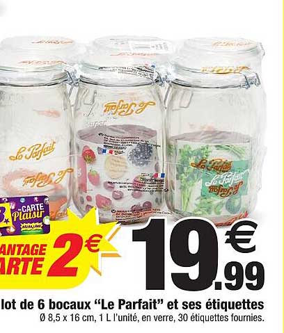 Lot De 6 Bocaux "le Parfait" Et Ses étiquettes