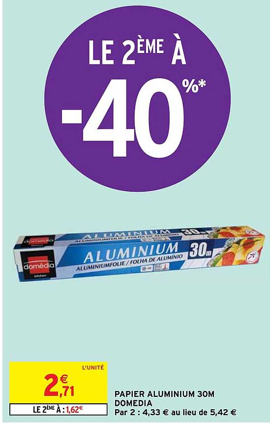 papier aluminium 30m domédia