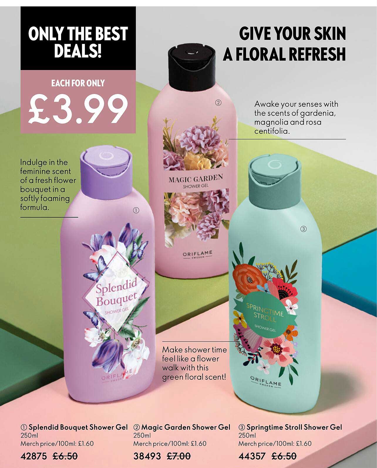 splendid bouquet shower gel, magic garden shower gel, springtime stroll shower gel