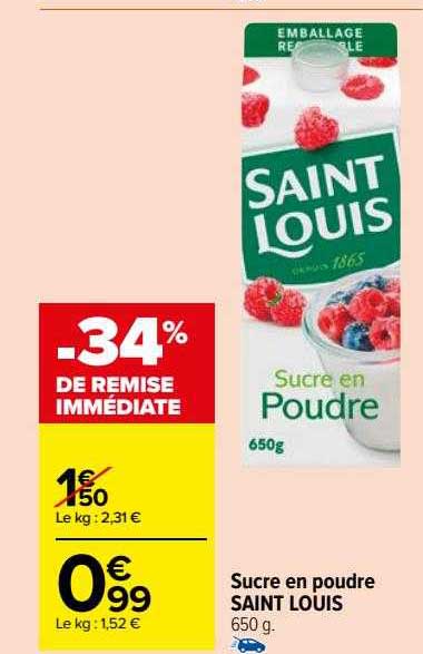 sucre en poudre saint louis