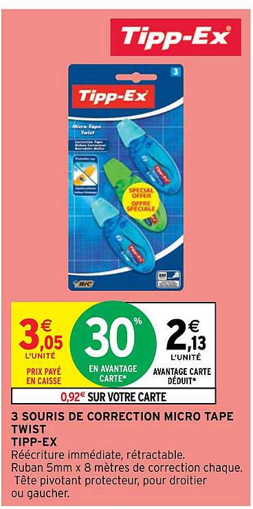 3 souris de correction micro tape twist tipp-ex