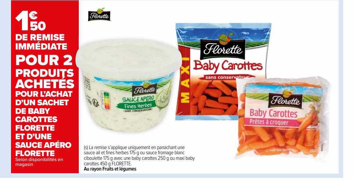baby carottes florette et une sauce apéro florette