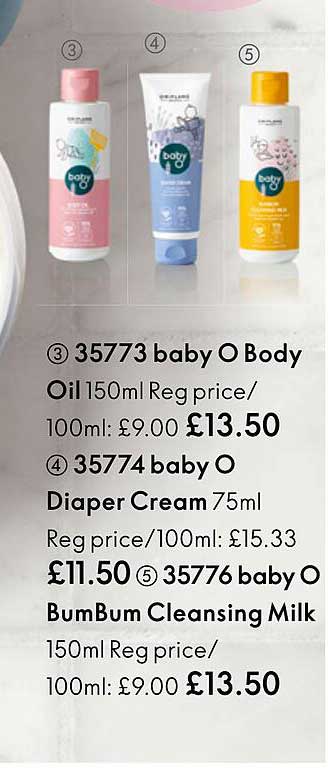 baby o body oil, baby o diaper cream, baby o bumbum cleansing milk