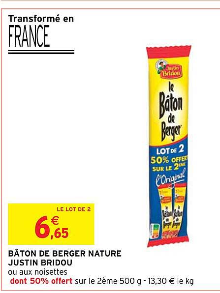 bâton de berger nature justin bridou